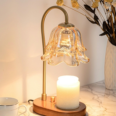Modern Creative Glass Desk Lamp Wood Art Aromatherapy Desk Lamp for Bedroom