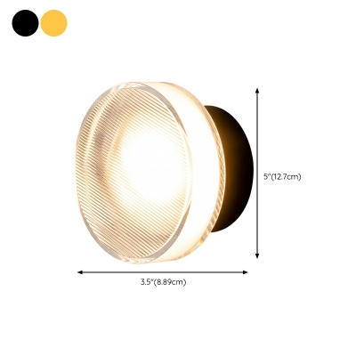 Round Wall Mount Lamp Art Acrylic LED Surface Wall Sconce for Hallway
