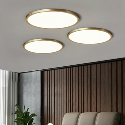 1 Light Flush Light Fixtures Traditional Style Round Shape Metal Ceiling Mounted Lamp