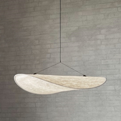 1 Light Silk Ceiling Pendant Light Modern Flying Saucer Fabric Hanging Lamp