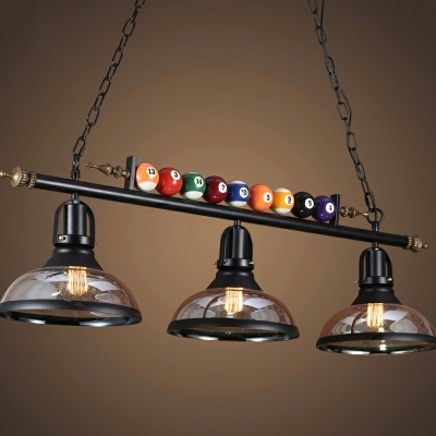 3 Light Pendant Chandelier Industrial Style Dome Shape Metal Hanging Lamp Kit