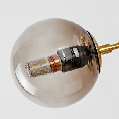 6 Light Pendant Chandelier Industrial Style Ball Shape Metal Hanging Light