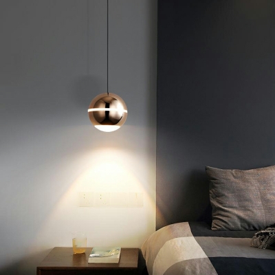 Ball Hanging Lamps Contemporary Style Mini Metal Pendant Light for Bedside