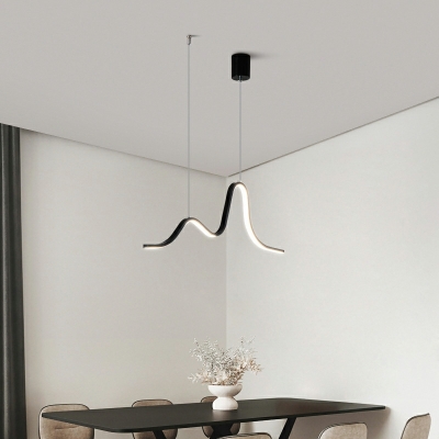 Heteromorphic Island Ceiling Light Modern Style Metal Linear Island Lighting for Dining Room