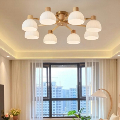 Japanese Minimalist Wooden Ceiling Lamp Creative Glass Ceiling Light Fixture
