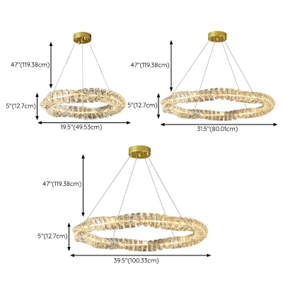 Nordic Light Luxury Crystal Chandelier Modern Creative Round Chandelier for Living Room