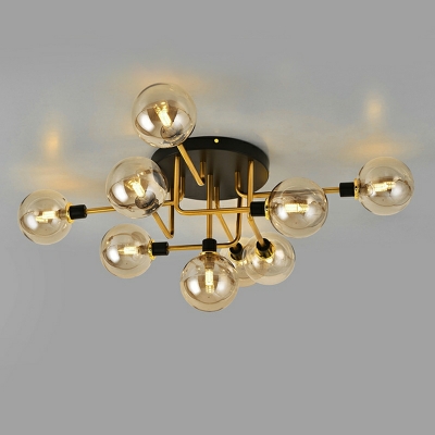 Postmodern Metal Ceiling Light Fixture Creative Glass Ball Ceiling Lamp