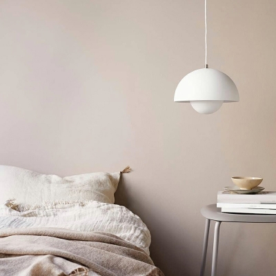 1 Light Pendant Light Modern Style Suspended Lighting Fixture Metal for Bedroom