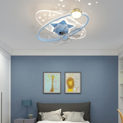 3 Light Flush Light Fixtures Kids Style Geometric Shape Metal Ceiling Mounted Lights