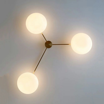 3 Light Flush Light Fixtures Modernist Style Rectangle Shape Metal Ceiling Mounted Light