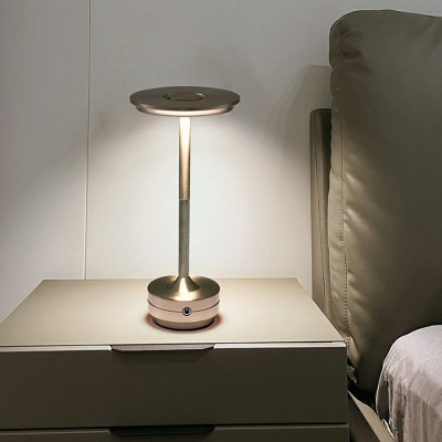 Chargeable Nightstand Lamp Modern Metal Table Lamp with Touch Switch