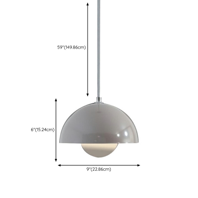 Dome Hanging Lamps Contemporary Style Pendant Light Kit Metal for Bedroom