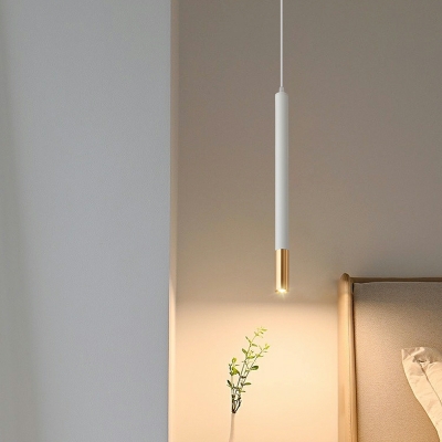 Modern Minimalist Single Linear Pendant Creative LED Metal Hanging Lamp