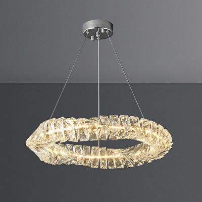 Nordic Light Luxury Crystal Chandelier Modern Creative Round Chandelier for Living Room