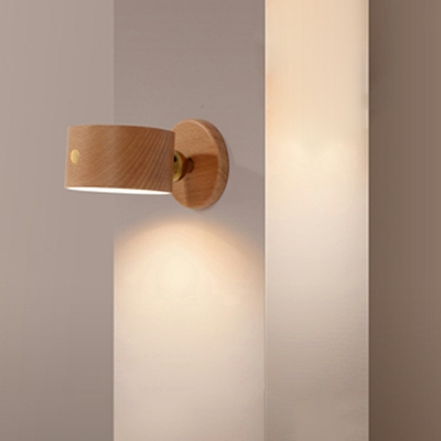 Sconce Light Contemporary Style Wall Sconce Lighting Wood for Living Room
