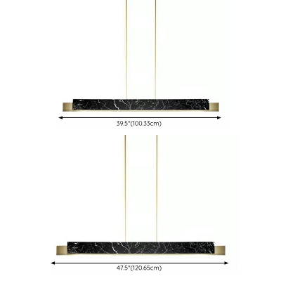 1 Light Ceiling Pendant Light Modern Style Linear Shape Metal Chandelier Lamp