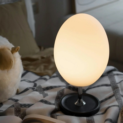 1 Light Nightstand Lights Modernist Style Egg Shape Metal Night Table Light