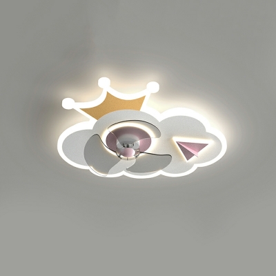 2 Light Flush Light Fixtures Kids Style Geometric Shape Metal Ceiling Mounted Lights