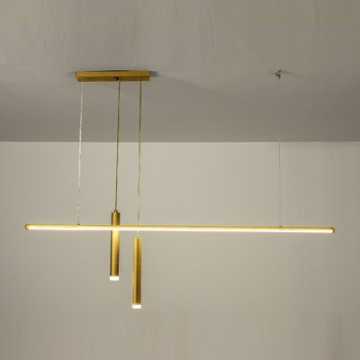 3 Light Ceiling Pendant Light Modern Style Linear Shape Metal Hanging Lamp Kit