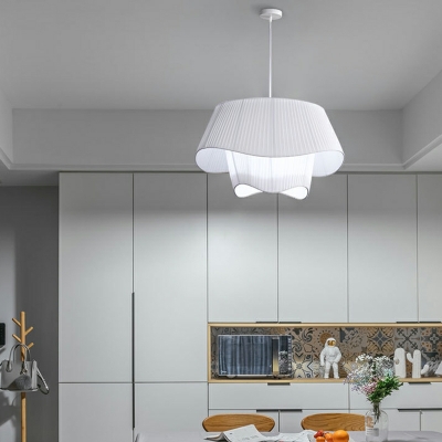 4 Light Ceiling Pendant Lights Modern Style Geometric Shape Fabric Hanging Lighting Fixtures