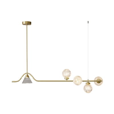 5 Light Pendant Chandelier Industrial Style Ball Shape Metal Hanging Lamp