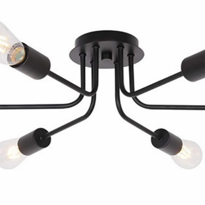 6 Light Flush Light Fixtures Minimalistic Style Sputnik Shape Metal Ceiling Mounted Lights