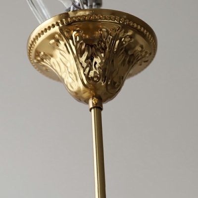6 Light Pendant Chandelier Minimalist Style Teardrop Shape Metal Hanging Lamp Kit