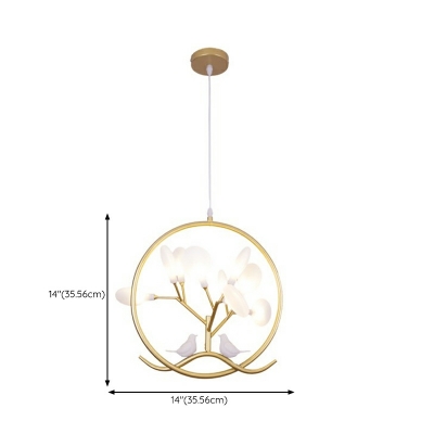 9 Light Pendant Light Fixtures Modern Style Ring Shape Metal Hanging Chandelier