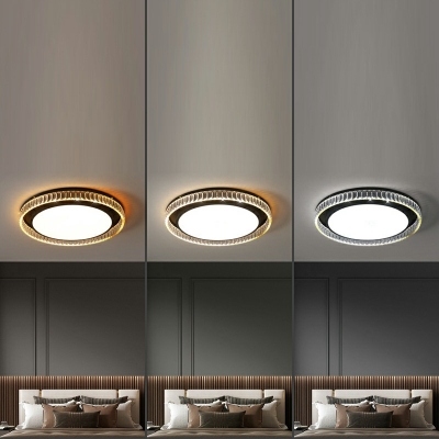 Crystal Round Shape Ceiling Lamp Modern LED Bedroom Flush Mount Light
