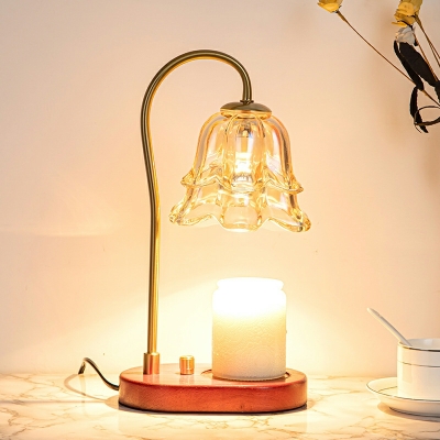 Modern Creative Glass Desk Lamp Wood Art Aromatherapy Desk Lamp for Bedroom