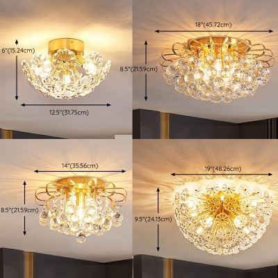 Modern Romantic Crystal Ceiling Lamp Creative Luxury Metal Ceiling Light Fixture