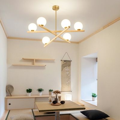 Nordic Magic Bean Chandelier Modern Minimalist Branch Wood Chandelier for Living Room