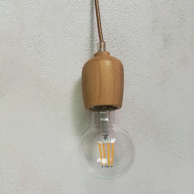 Retro Simple Wood Hanging Lamp 1 Head Restaurant Suspended Light