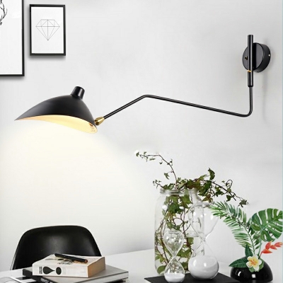 1 Light Sconce Lights Minimalism Style Cone Shape Metal Wall Mounted Lamp