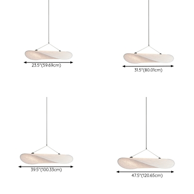 1 Light Silk Ceiling Pendant Light Modern Flying Saucer Fabric Hanging Lamp