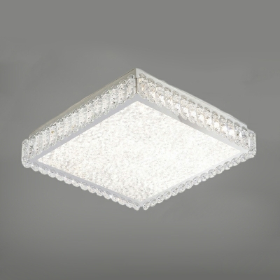 2 Light Flush Light Fixtures Minimalistic Style Geometric Shape Crystal Ceiling Mounted Lights