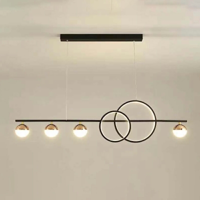 6 Light Pendant Chandelier Loft Style Round Shape Metal Hanging Lights