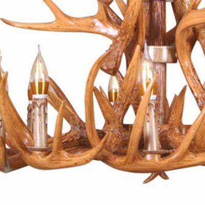 9 Light Pendant Chandelier Traditional Style Antlers Shape Metal Hanging Light Kit