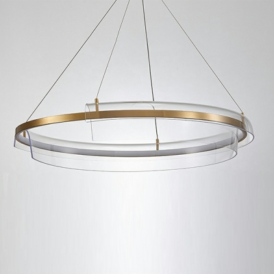 Acrylic Chandelier Light Post-modern Ring Shape Suspension Light for Living Room