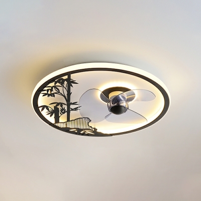 Chinese Art Ceiling Fan Light Creative LED Ceiling Mounted Fan Light