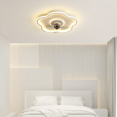 Flush Light Fixtures Modern Style Metal Flush Mount Fan Lamps for Living Room