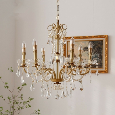 French Candle Light Fixture Traditional Crystal Chandelier