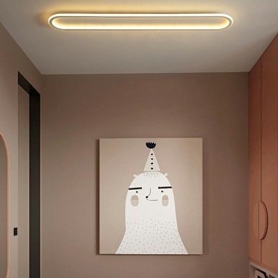 Oval Flush Ceiling Light Postmodern Metal Living Room Flush Lamp