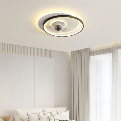 Round Flush Mount Fan Lamps Modern Style Flushmount Acrylic for Bedroom