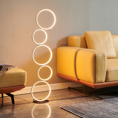 Round Standard Lamps Contemporary Style Acrylic Floor Lamps for Living Room