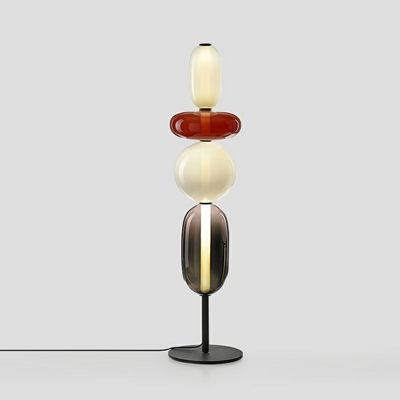 1 Light Floor Lamps Contemporary Style Geometric Shape Metal Standing Lights