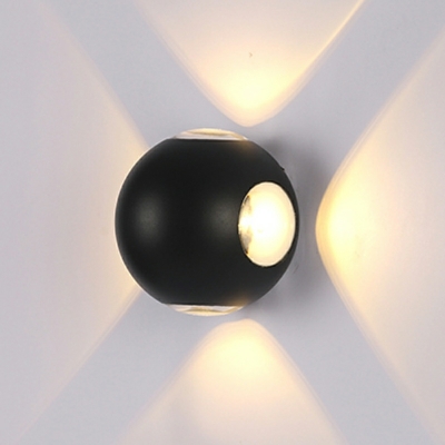 2 Light Sconce Lights Minimalist Style Globe Shape Metal Wall Mounted Lamps