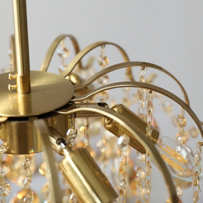 6 Light Pendant Chandelier Minimalist Style Teardrop Shape Metal Hanging Lamp Kit