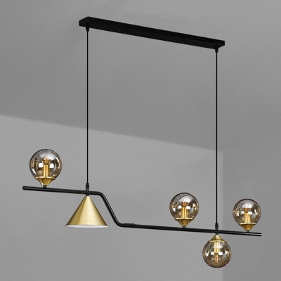 6 Light Pendant Chandelier Modern Style Globe Shape Metal Hanging Lamp Kit