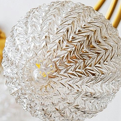 8 Light Flush Light Fixtures Traditional Style Ball Shape Metal Ceiling Mounted Lights